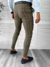 Pantaloni barbati eleganti kaki in dungi B1630 B2-5.1